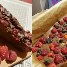 Przepis na zdrowe brownie z fasoli z malinami - bez cukru i glutenu